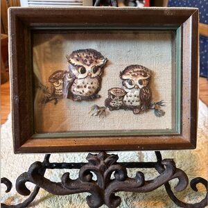 MCM Owl Family Paper Cut Shadowbox